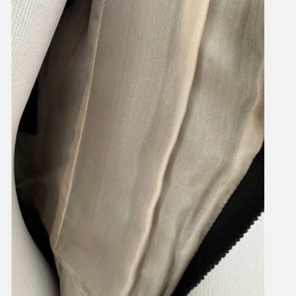 2006 PRADA Black Cocktail Dress Wool/Linen Blend Size 42 Cream Silk Lining $2285 - Picture 6 of 8